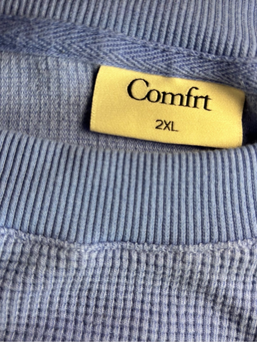Comfrt Allure Blue Waffle Lounge Set 2XL Periwinkle Matching Cozy Athleisure - Picture 9 of 12